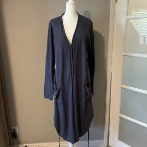 Fenini Dark Steel Grey  Boho Cotton Duster/Coat M
